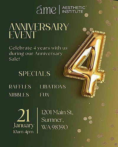 Anniversary event announcement for Aesthetic Institute